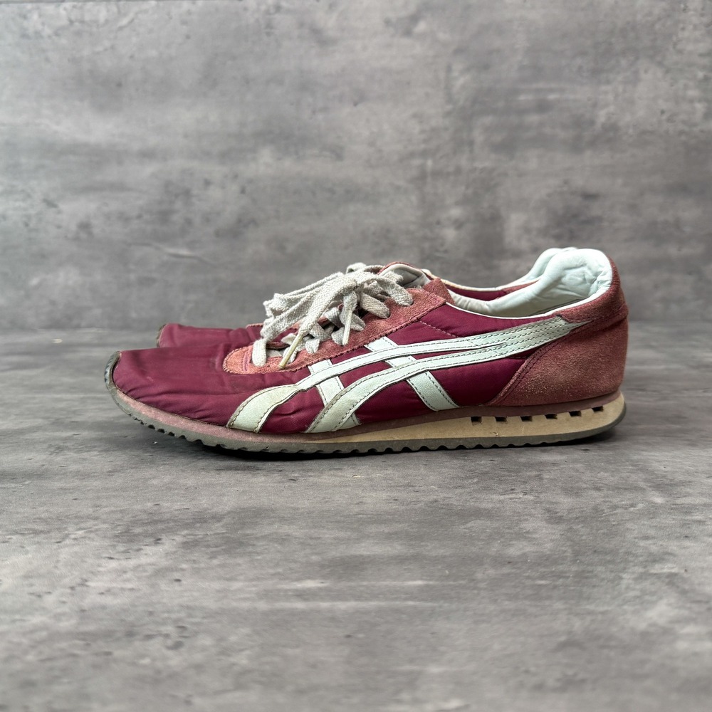 Vintage 90's Y2K ASICS Onitsuka Tiger Mexico 66 Burgundy Retro Sneakers